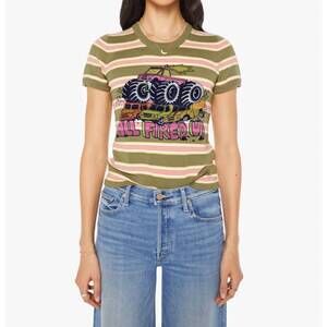 NEW MOTHER itty bitty scoop tee in olivine all fired up